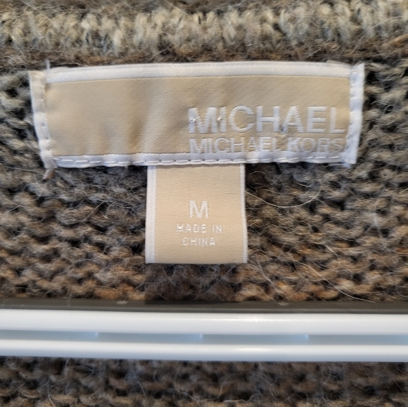 Michael Kors Brown Striped Hooded Cardigan Size Medium - Picture 2 of 5